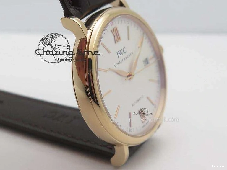 MIROTIME 0425 Modern Portofino SCHAFFHAUSEN RG MKF 1:1 V2 Best Edition White Dial On Brown Leather Strap A 7344